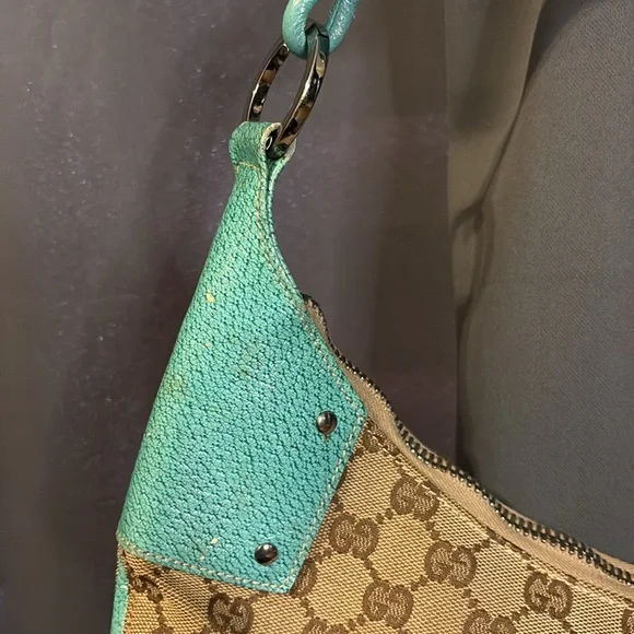 Gucci Tan and Blue Women's Bag - Picture 5 of 11
